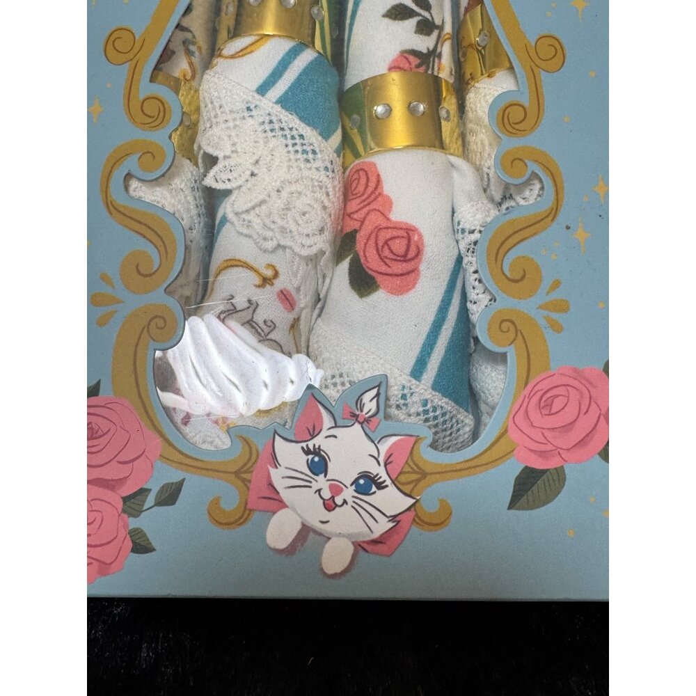 Disney Aristocats Napkin Gold Rings & Lace Accents Anna Sui Collaboration NIB - Picture 3 of 11